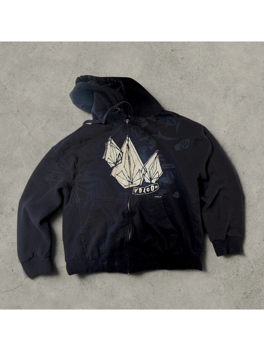 Volcom Doodlesun Trend Full Zip Hoodie Y2K Skate Men's XL